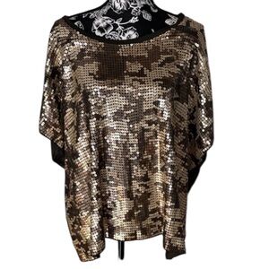 Michael Kors size, large green and gold sequin front T-shirt